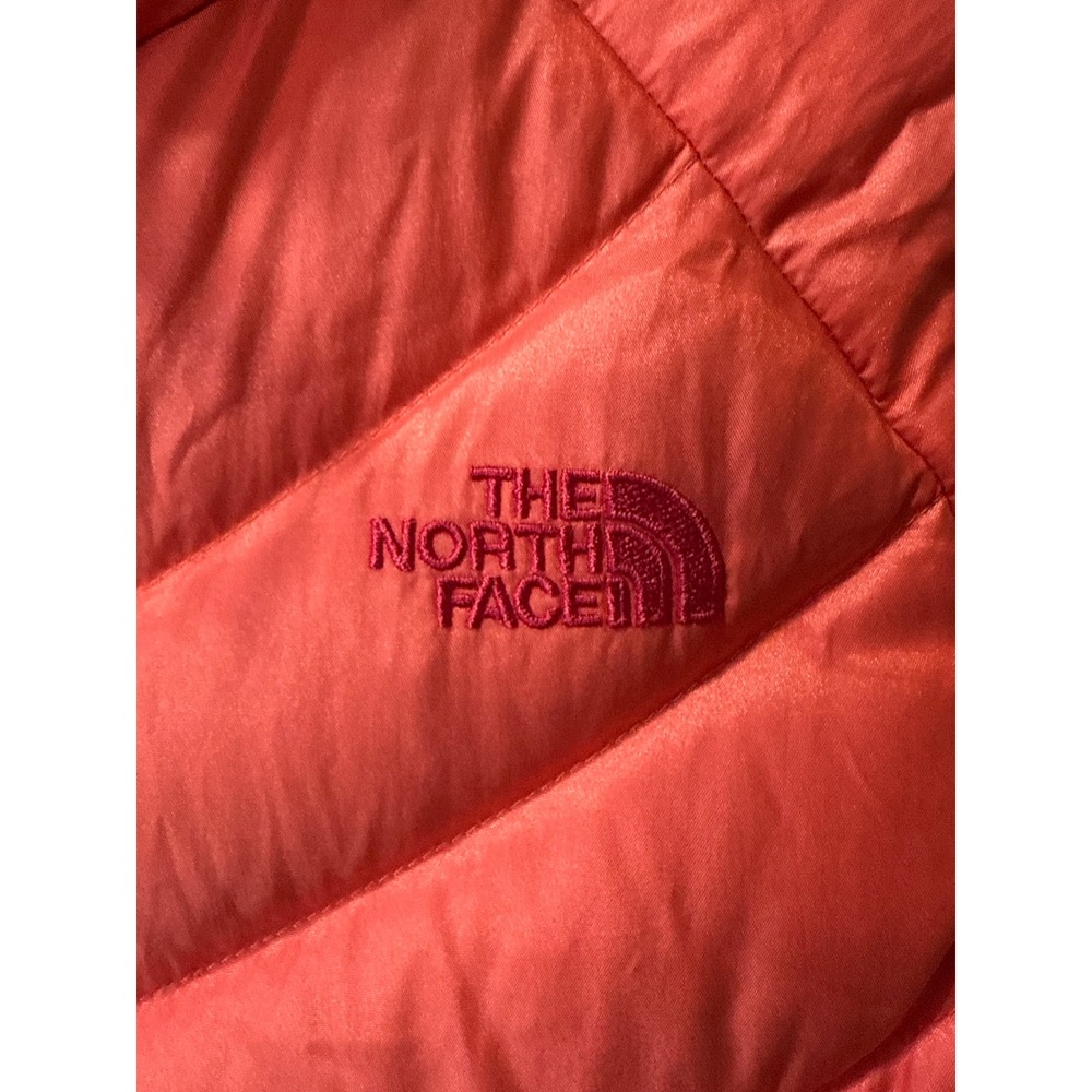 The North Face 550 Down Vest Women's Small Coral Pink Puffer Quilted Lightweight - Picture 3 of 7